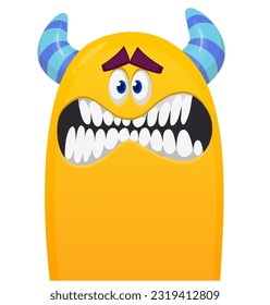 Funny cartoon monster. Vector illustration for Halloween isolated on white