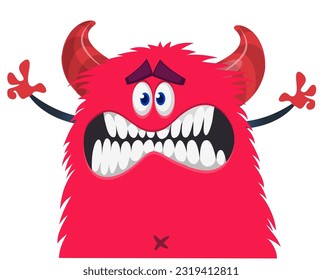 Funny cartoon monster. Vector illustration for Halloween isolated on white