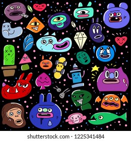 Funny cartoon monsters