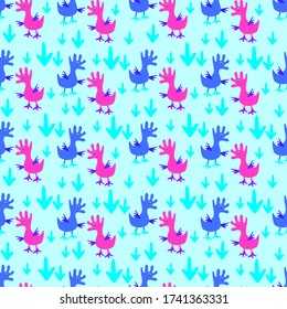 Funny cartoon monsters. Seamless vector pattern for design, fabric, packaging, Wallpaper. Children's seamless pattern