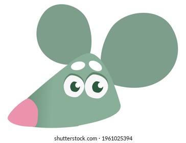 Funny cartoon mouse. Vector illustration isolated