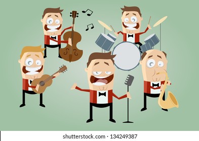 funny cartoon music band