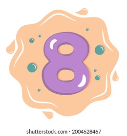 Funny, cartoon numbers for babys birthday.  Cute cards for study numbers at school and kindergarden.