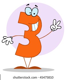 Funny Cartoon Numbers-3, background