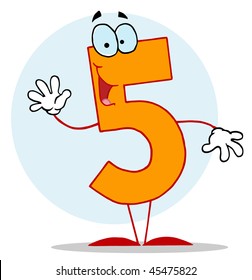 Funny Cartoon Numbers-5, background