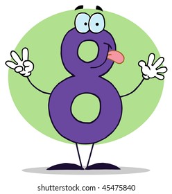 Funny Cartoon Numbers-8, background