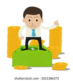 funny cartoon office businessman design