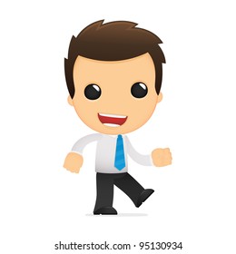 funny cartoon office worker in various poses for use in advertising, presentations, brochures, blogs, documents and forms, etc.