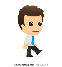 funny cartoon office worker in various poses for use in advertising, presentations, brochures, blogs, documents and forms, etc.