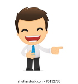 funny cartoon office worker in various poses for use in advertising, presentations, brochures, blogs, documents and forms, etc.