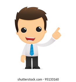 funny cartoon office worker in various poses for use in advertising, presentations, brochures, blogs, documents and forms, etc.