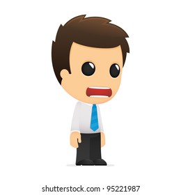 funny cartoon office worker in various poses for use in advertising, presentations, brochures, blogs, documents and forms, etc.