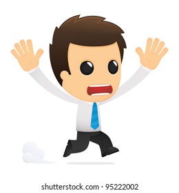 funny cartoon office worker in various poses for use in advertising, presentations, brochures, blogs, documents and forms, etc.