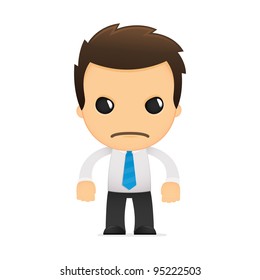 funny cartoon office worker in various poses for use in advertising, presentations, brochures, blogs, documents and forms, etc.