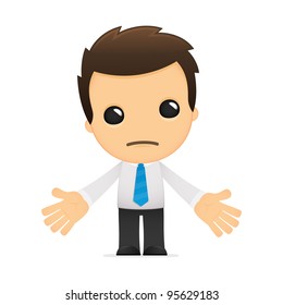 funny cartoon office worker in various poses for use in advertising, presentations, brochures, blogs, documents and forms, etc.