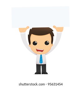 funny cartoon office worker in various poses for use in advertising, presentations, brochures, blogs, documents and forms, etc.
