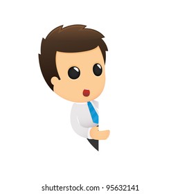 funny cartoon office worker in various poses for use in advertising, presentations, brochures, blogs, documents and forms, etc.