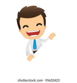 funny cartoon office worker in various poses for use in advertising, presentations, brochures, blogs, documents and forms, etc.