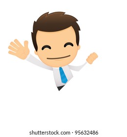 funny cartoon office worker in various poses for use in advertising, presentations, brochures, blogs, documents and forms, etc.