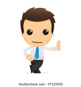 funny cartoon office worker in various poses for use in advertising, presentations, brochures, blogs, documents and forms, etc.