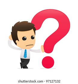 funny cartoon office worker in various poses for use in advertising, presentations, brochures, blogs, documents and forms, etc.