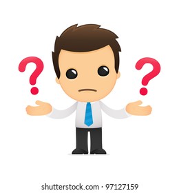 funny cartoon office worker in various poses for use in advertising, presentations, brochures, blogs, documents and forms, etc.