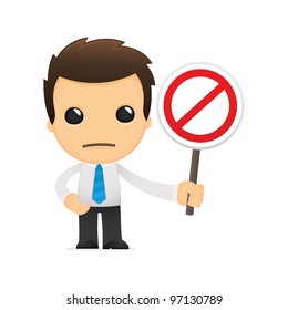 funny cartoon office worker in various poses for use in advertising, presentations, brochures, blogs, documents and forms, etc.
