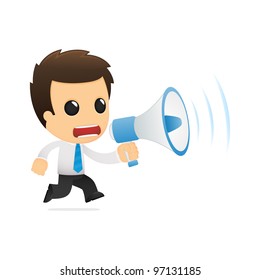 funny cartoon office worker in various poses for use in advertising, presentations, brochures, blogs, documents and forms, etc.