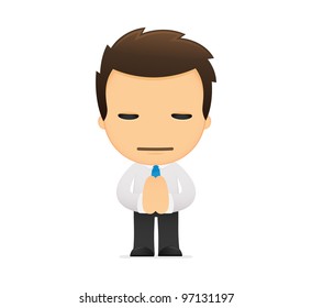 funny cartoon office worker in various poses for use in advertising, presentations, brochures, blogs, documents and forms, etc.