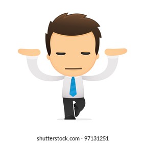 funny cartoon office worker in various poses for use in advertising, presentations, brochures, blogs, documents and forms, etc.