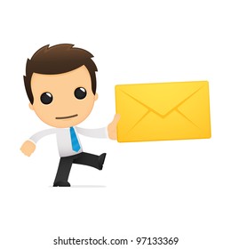funny cartoon office worker in various poses for use in advertising, presentations, brochures, blogs, documents and forms, etc.