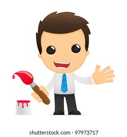 funny cartoon office worker in various poses for use in advertising, presentations, brochures, blogs, documents and forms, etc.