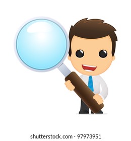 funny cartoon office worker in various poses for use in advertising, presentations, brochures, blogs, documents and forms, etc.