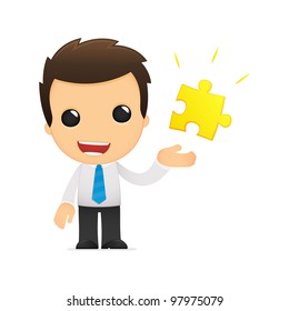 funny cartoon office worker in various poses for use in advertising, presentations, brochures, blogs, documents and forms, etc.