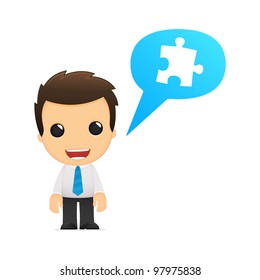 funny cartoon office worker in various poses for use in advertising, presentations, brochures, blogs, documents and forms, etc.