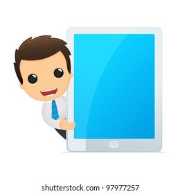 funny cartoon office worker in various poses for use in advertising, presentations, brochures, blogs, documents and forms, etc.