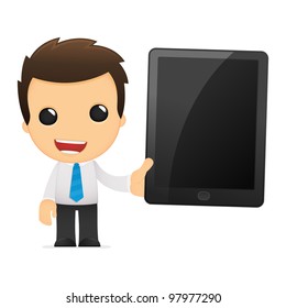 funny cartoon office worker in various poses for use in advertising, presentations, brochures, blogs, documents and forms, etc.