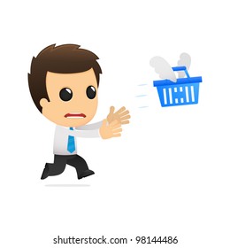 funny cartoon office worker in various poses for use in advertising, presentations, brochures, blogs, documents and forms, etc.