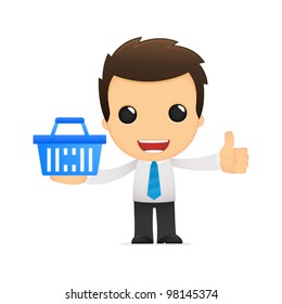 funny cartoon office worker in various poses for use in advertising, presentations, brochures, blogs, documents and forms, etc.