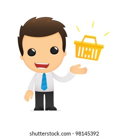funny cartoon office worker in various poses for use in advertising, presentations, brochures, blogs, documents and forms, etc.