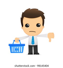 funny cartoon office worker in various poses for use in advertising, presentations, brochures, blogs, documents and forms, etc.