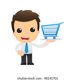 funny cartoon office worker in various poses for use in advertising, presentations, brochures, blogs, documents and forms, etc.