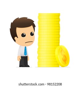 funny cartoon office worker in various poses for use in advertising, presentations, brochures, blogs, documents and forms, etc.