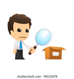 funny cartoon office worker in various poses for use in advertising, presentations, brochures, blogs, documents and forms, etc.