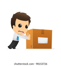 funny cartoon office worker in various poses for use in advertising, presentations, brochures, blogs, documents and forms, etc.