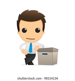 funny cartoon office worker in various poses for use in advertising, presentations, brochures, blogs, documents and forms, etc.
