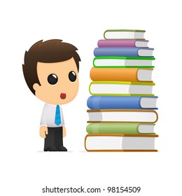 funny cartoon office worker in various poses for use in advertising, presentations, brochures, blogs, documents and forms, etc.