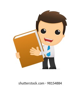 funny cartoon office worker in various poses for use in advertising, presentations, brochures, blogs, documents and forms, etc.