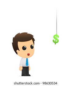 funny cartoon office worker in various poses for use in advertising, presentations, brochures, blogs, documents and forms, etc.