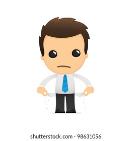 funny cartoon office worker in various poses for use in advertising, presentations, brochures, blogs, documents and forms, etc.
